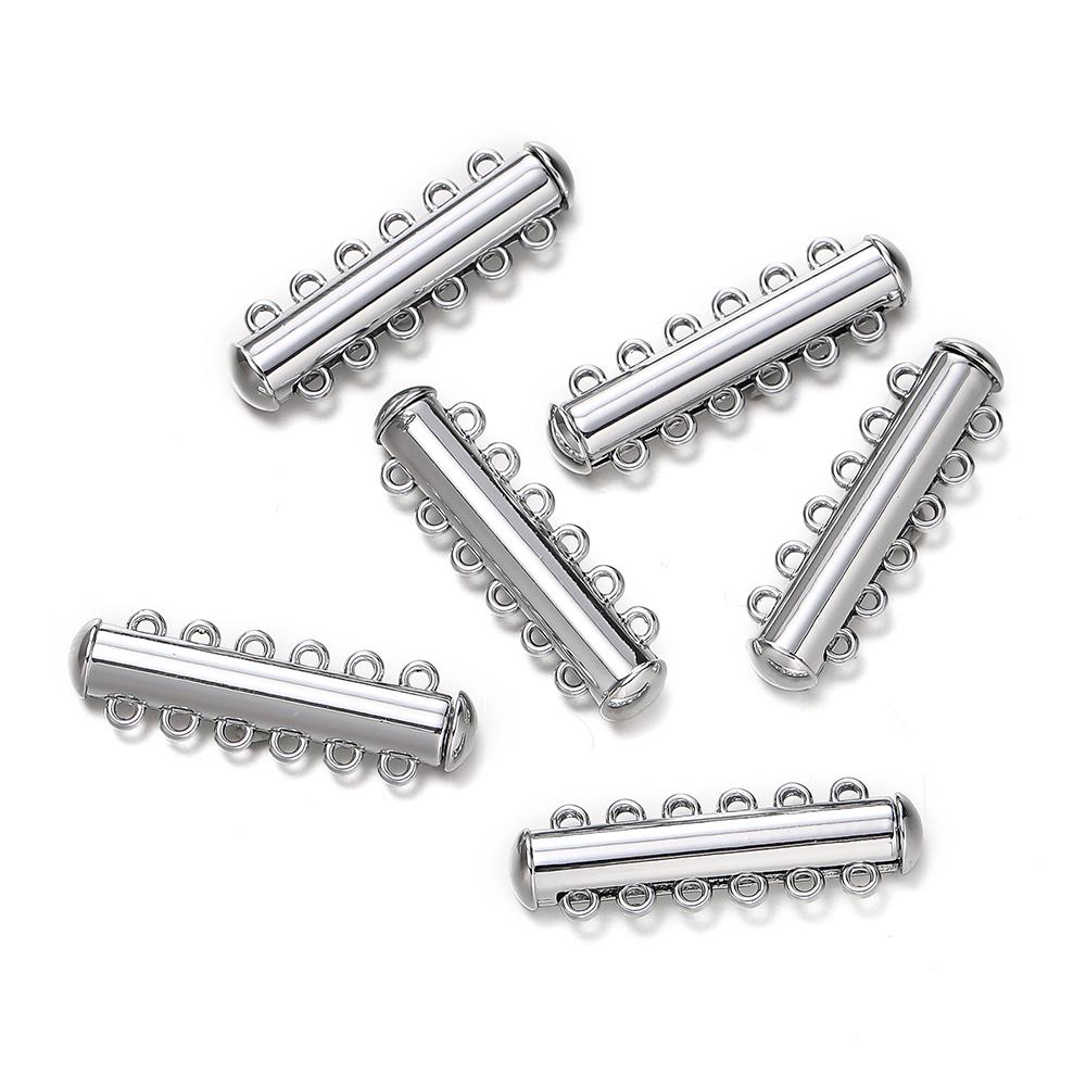 5pcs/lot 2/3/4/5/6 Rows Metal Magnetic Clasps for DIY Connectors Slide Clasps Bracelet Closure Necklace Clasp Jewelry Making
