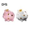 Ceramic Crown Pig Piggy Bank Golden Dot Cartoon Pig Coin Money Bank Home Office Bookshelf Desktop Decoration Ornament Kids Adults Gift