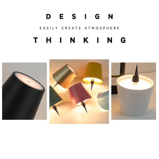 Беспроводная лампа для бутылок вина, 3 цвета, регулируемая яркость, перезаряжаемая, беспроводная, сенсорное управление, светодиодная настольная лампа для дома, офиса, бара, кафе, украшения