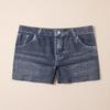 Women Shorts High Stretchy Imitation Denim Short Leggings with Pockets Tight Fitting Summer Shorts Daily Wear