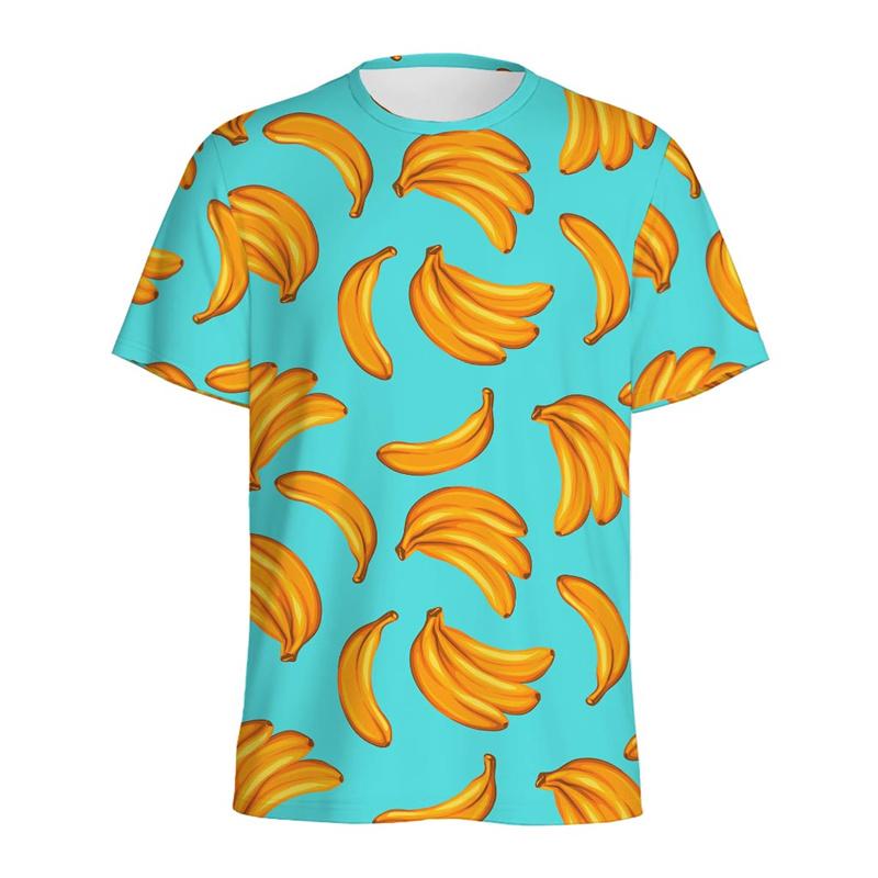 Футболка Aloha Banana с 3D-принтом для мужчин, модные повседневные топы с коротким рукавом, летние футболки с графикой фруктов, детские мультяшные футболки Y2k