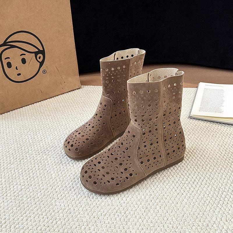 Fashion Versatile Fashion Boots Women's Spring and Summer New Hollow Breathable Cool Boots Short Boots Tide