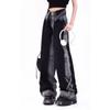 American Retro Gradient High-Waist Wide-Leg Jeans for Women - Plus Size, Floor-Length, Loose Fit, Autumn/Winter/Spring.