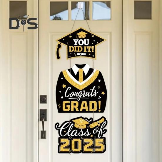 Выпускной 2025 года, подвесная табличка для входной двери Выпускной 2025 года Приветственная табличка для украшения крыльца выпускного