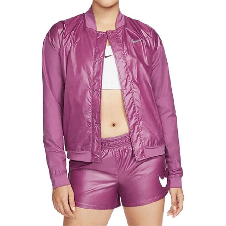 Nike Укороченные Пальто Женские Фиолетовые С Воротником-стойкой Умеренные DD6848-507
