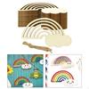 20 Pieces Rainbow Wood Slices Wooden Ornaments,Unfinished DIY Crafts Embellishments for