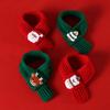 Christmas Pet Collar Embroidered Christmas Tree Snowman Santa Claus Elk Pattern Pet Knitted Scarf Hat Set