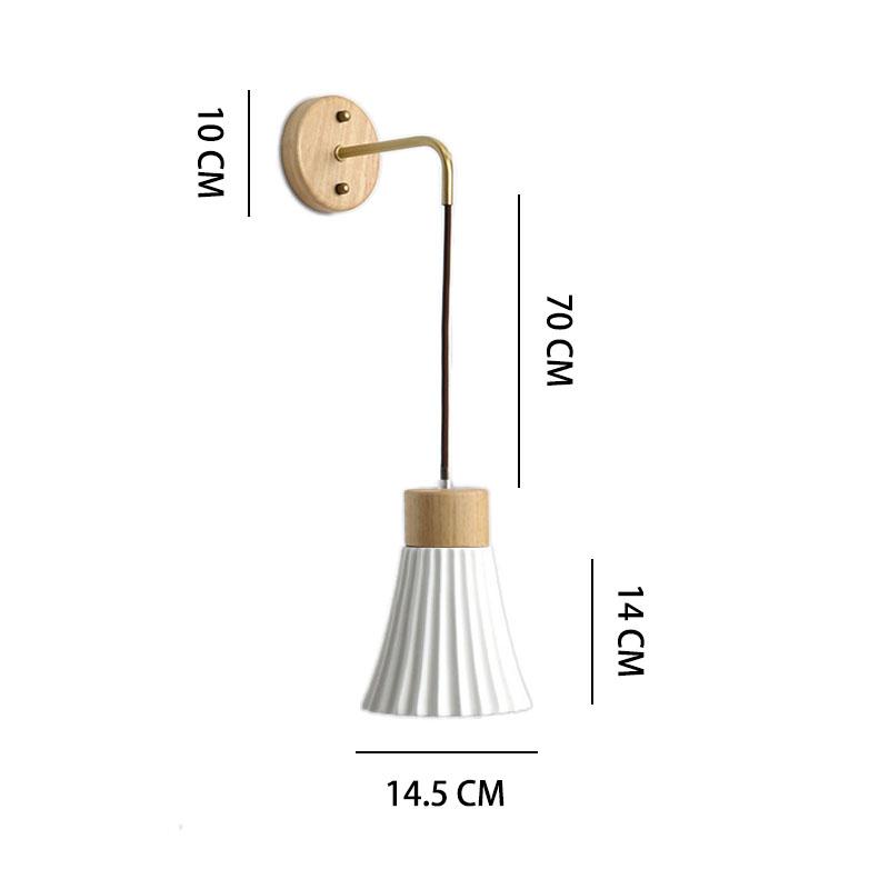High Quality Ceramic Log Wind Bedroom Bed Lamp Hanging Wire Wall Lamp Nordic Japanese Warm Living Room Wall Lamp Room