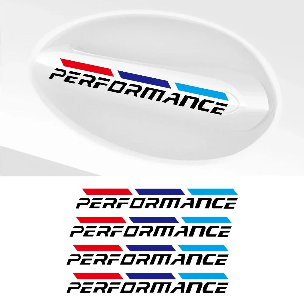 4Pcs Car Door Handel Stickers M Performance Logo For BMW E40 E90 F20 F30 F10 G20 G30 G01 F36 X1 X2 X3 X5 X6 M4 Car Accessories jbzh05