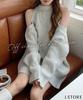 Knit Loose Long Sleeve Solid Midi Korean Harajuku [J.STORE] Off-the-shoulder, Loose-Fitting Dress, Tunic/Sweater, Fall/Winter, Fit, Off-the-Shoulder,