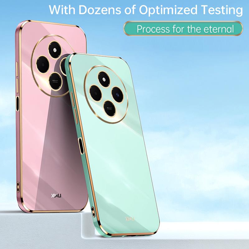 KEYSION Роскошный чехол с покрытием для Xiaomi Redmi 14C Мягкий силиконовый квадратный противоударный чехол для телефона Xiaomi Redmi 14C