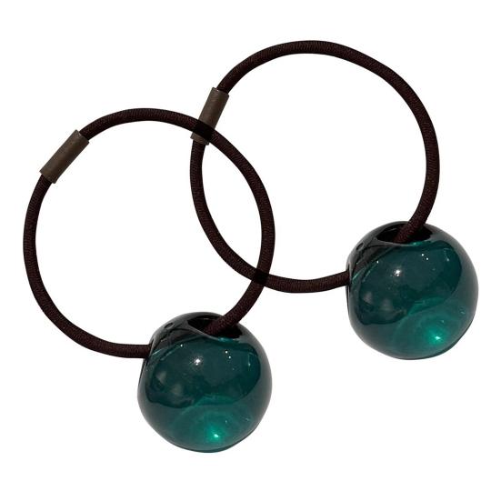 2Pcs Women Hair Ropes Transparent Jelly Ball Design High Elasticity Hair Ties No Damage Ponytails Buns Holder Hair