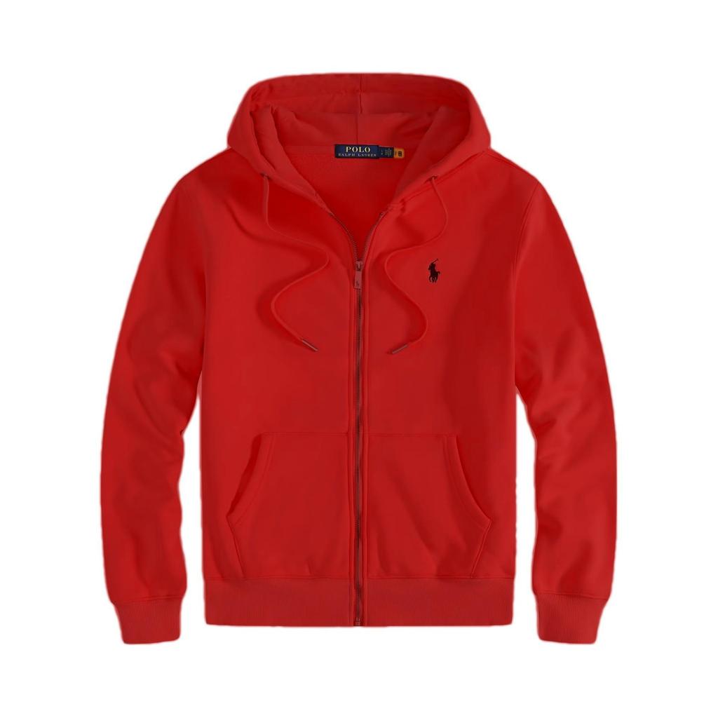Men's Fleece-Lined Hooded Jacket with Zipper and Embroidery - Fashionable Autumn/Winter Casual Sweatshirt