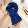 Winter New Solid Color Versatile Raw Scarf Knitted Wool Warm Scarf For Men And Women Basic External Thickened
