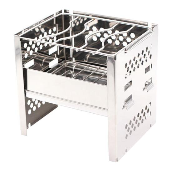 Складная наружная печь-гриль для барбекю с сумкой для хранения, прочная, из нержавеющей стали, многофункциональная