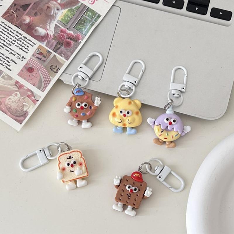 Мультфильм Моделирование Печенье Пончик Милый Брелок Кукла Брелок Сумка Автомобильные Брелки Женские Ювелирные Изделия Друг Подарок Подвеска Аксессуары