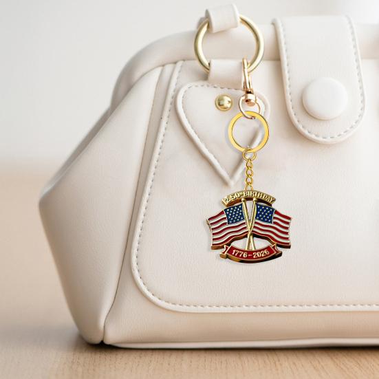 Отпразднуйте 250 лет американской гордости Брелок в форме совы с узором флага США Брелок к 250-летнему юбилею Универсальный сувенир