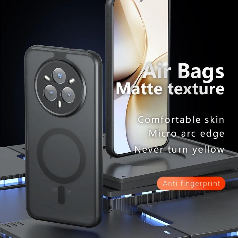 Для Realme 14 Pro Plus 14 Pro+ чехол роскошный матовый бронированный магнитный чехол Magsafe для телефона Realme 14 Pro 5G 14X V60 Pro беспроводная зарядка противоударный чехол