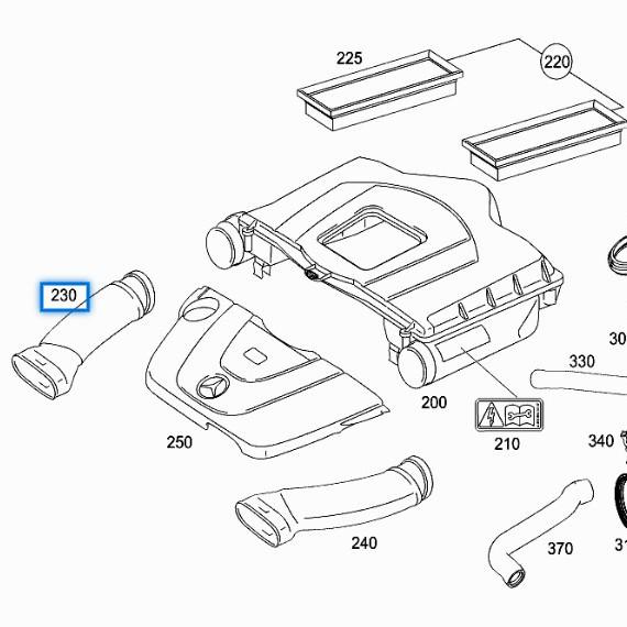 Впускной патрубок для Mercedes W171, Совместим с моделями 2720941982 и 2720941882
