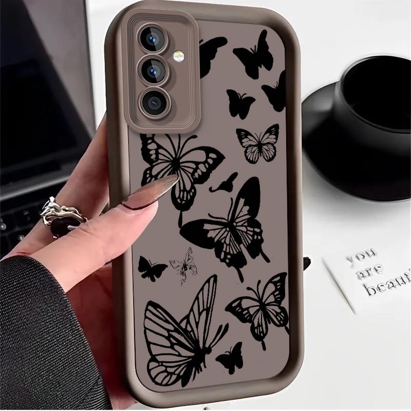 Butterfly Phone Case For Samsung Galaxy S25 S24 S23 Plus S22 S21 Ultra 24 FE Plus A15 A35 A54 A55 5G Shockproof Soft Cover