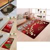 Festive Santa Door Floor Mat In Bright Colors For Holiday Kitchen Bedroom Decor