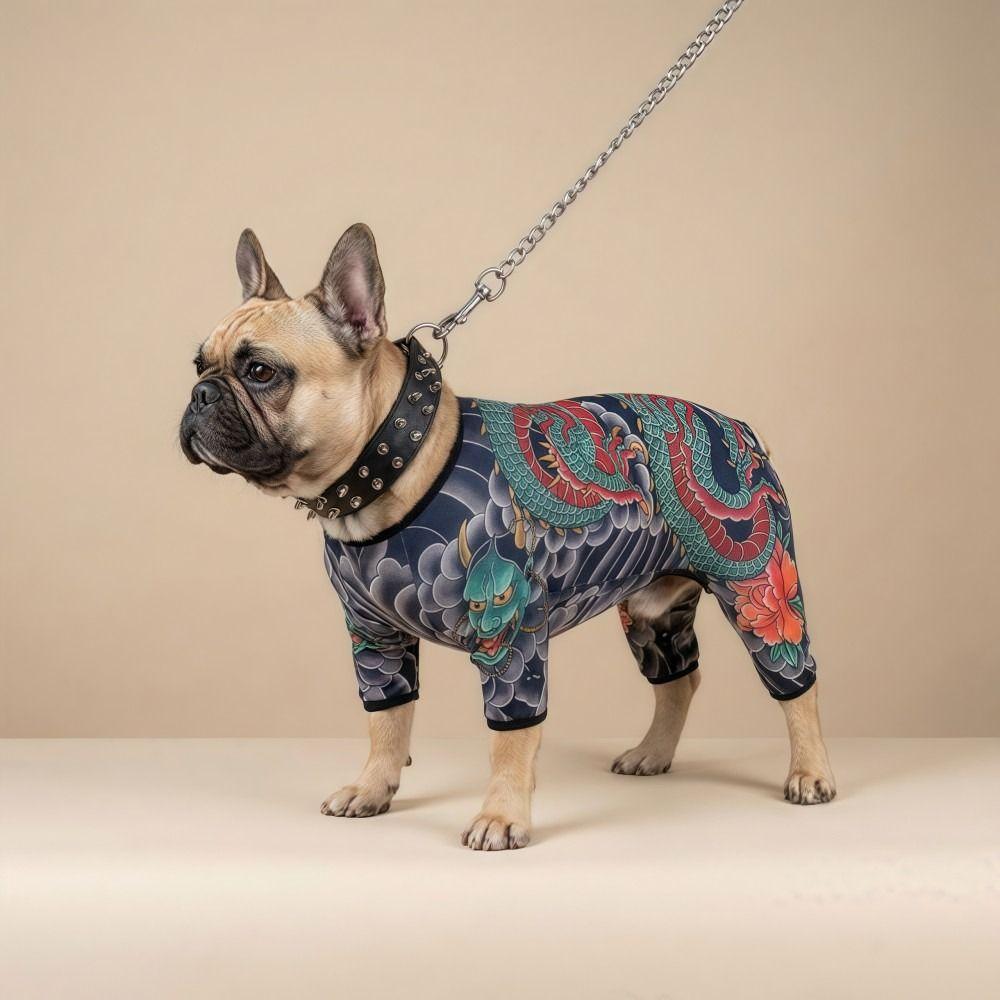 Four Seasons Pet Tattoo Vest Funny Pet Clothes Creativity Dog Cat Tattoo Jacket  For Pet S To 6XL