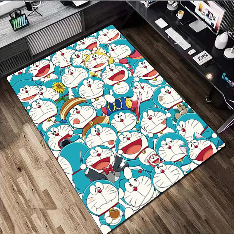Doraemon Rug Carpet Office Decorative Carpet For Living Room Bedroom Door Mat Floor Rug Computer Chair Area Rug