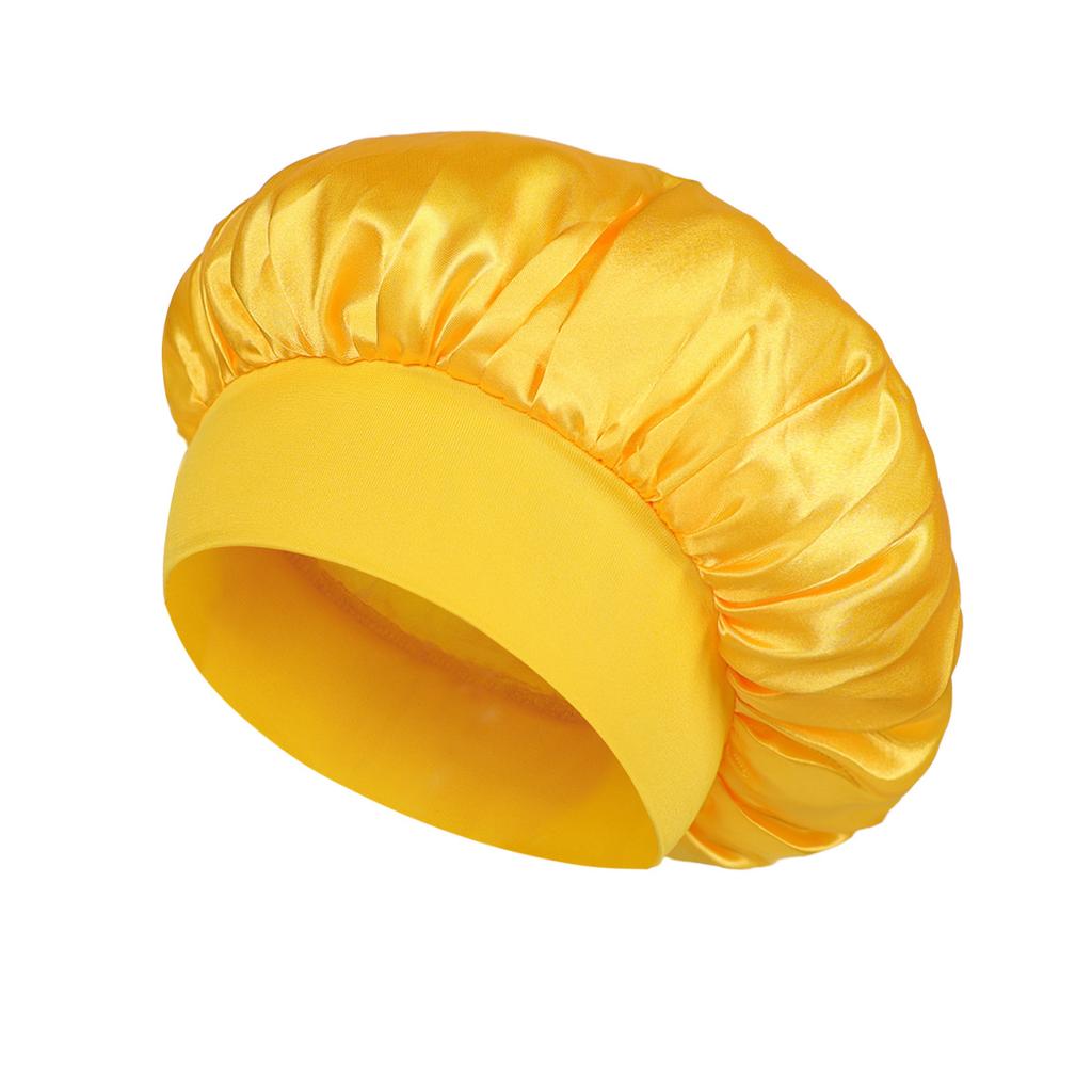 Satin Bonnet Hair Bonnet for Sleeping Silk Bonnets Women Solid Solid Wide-brimmed Sleeping Hat with Elastic Soft Band Hair Care