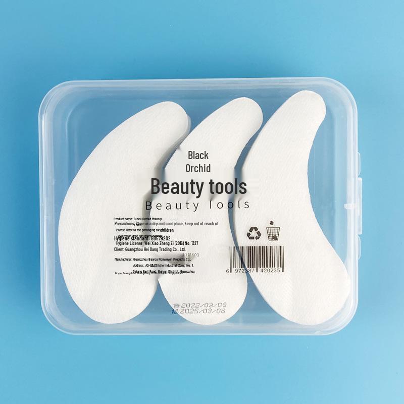 Silk-like, Skin-friendly Crescent Eye Mask Patches Reduce Fine Lines. All-cotton, Disposable Black Orchid Design for Multi-use In Beauty Salons.
