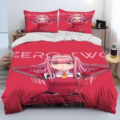 Комплект постельного белья Zero Two DARLING In The FRANXX Cartoon, пододеяльник, наволочка, комплект постельного белья размера Queen