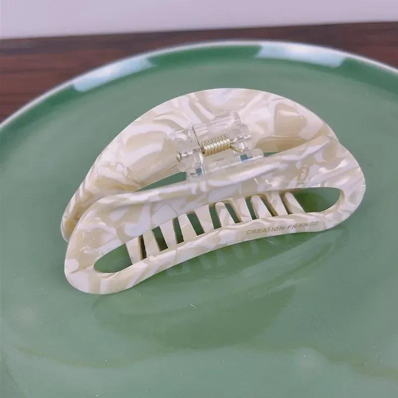 Большая заколка для волос в виде акулы с леопардовым принтом черного цвета с корейской золотой этикеткой