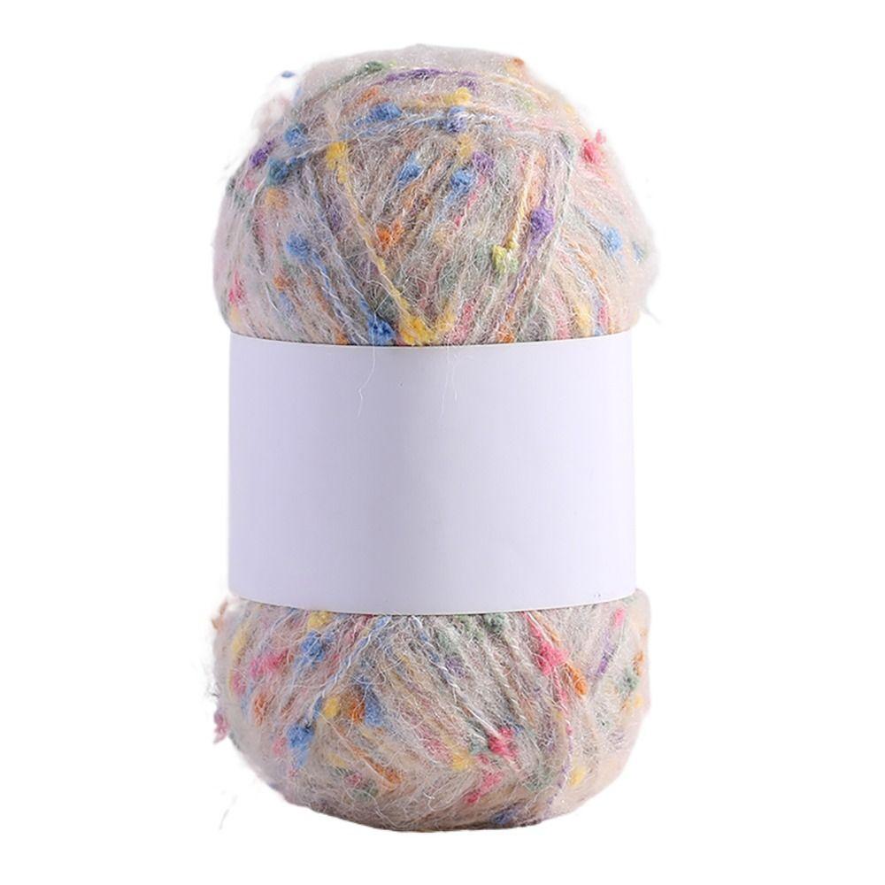 Colored Dots Plush Rainbow Thread DIY Crochet Knitting Soft Hand-woven Scarf