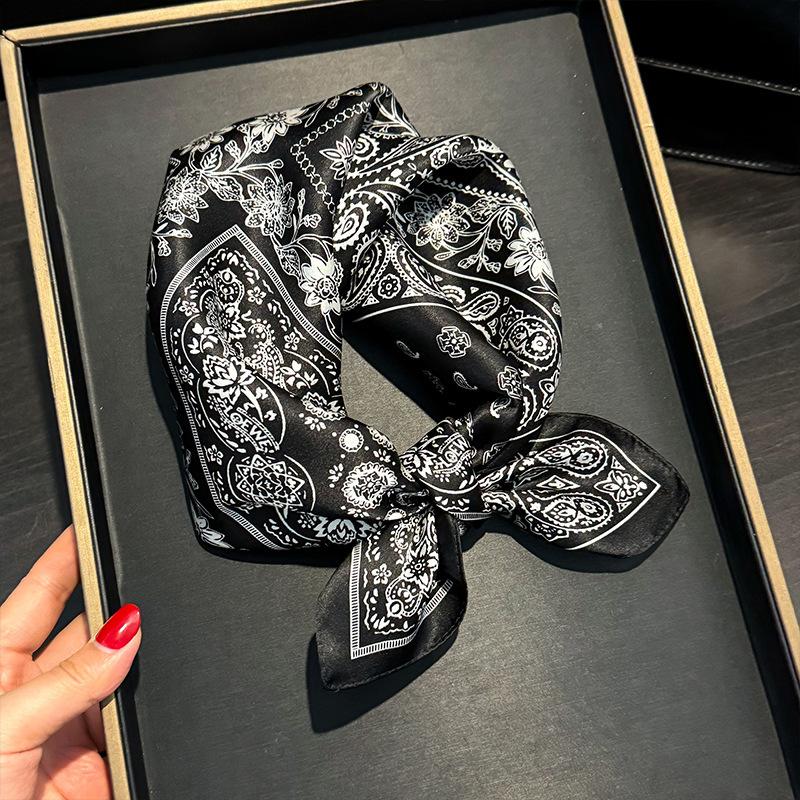 100% Natural Silk Scarf Women Luxury High Quality Headband Square Foulard Female Neckerchief Shawl Wraps Hijab Bandana Scarves
