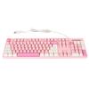 104-Key USB Wired Keyboard, Cute Gaming Keyboard with Vibrant Tri-Color Keycaps, 12 Multimedia Function Keys for OS X (PINK)