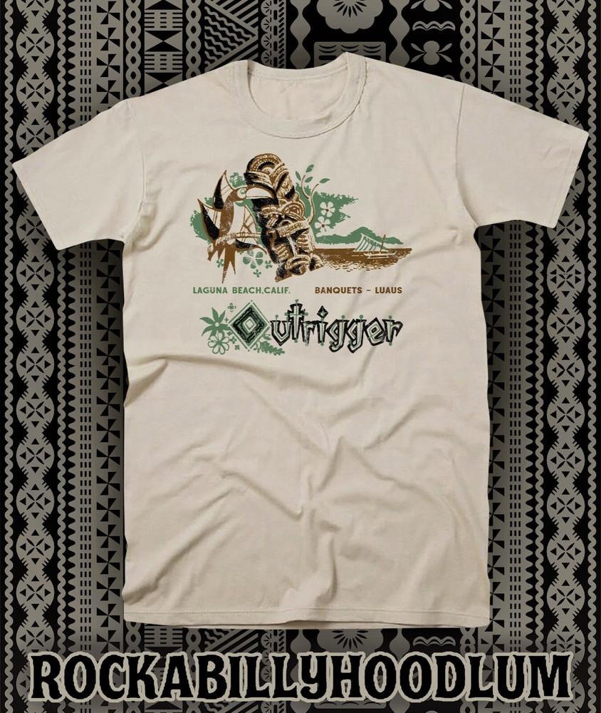 Retro Tiki Tee T Shirt Rum Mug Restaurant Bar Polynesian Outrigger Laguna Beach