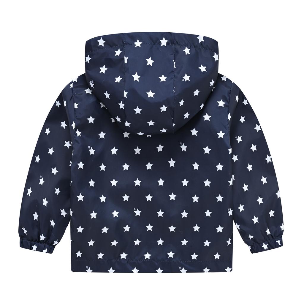 Легкая модная куртка для мальчиков и девочек, повседневная куртка с капюшоном и принтом от ветра для маленьких детей