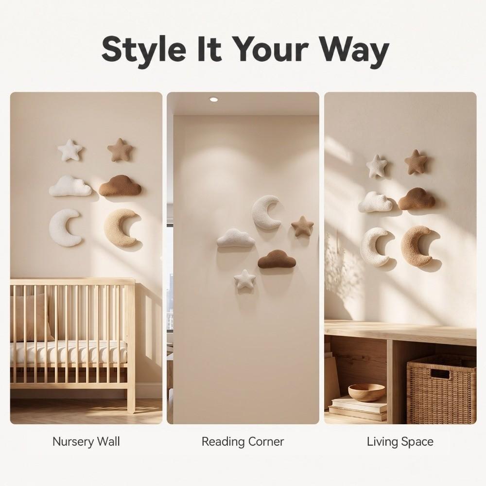 Clouds Stars Moons Wall Accents Photography Props Nursery Decoration  Reading Corner