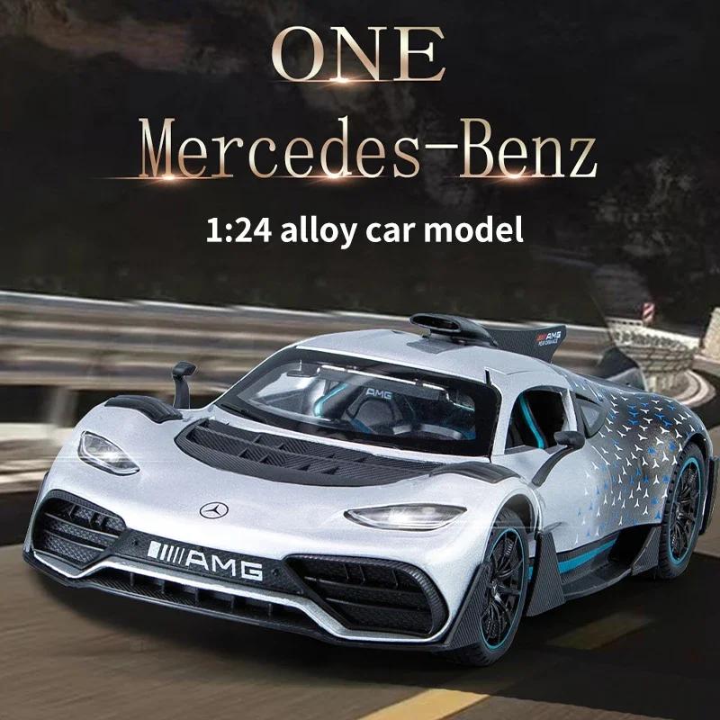 1/24 Mercedes-benz One Alloy Car Model Car Children's Toy Car Open Gift Ornaments Metal Sound And Light Simulation Collectibles