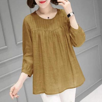 Женские однотонные хлопковые льняные топы летние свободные рубашки большого размера