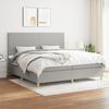 VidaXL Divan Bed with Mattress Light Grey 200x200cm Fabric - Model 3142201