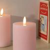 LED Candle Light with Remote Control 15cm Set of 2 Battery Operated Candles with Timer Wedding Christmas Atmospheric Candle Light - Function, Pink,