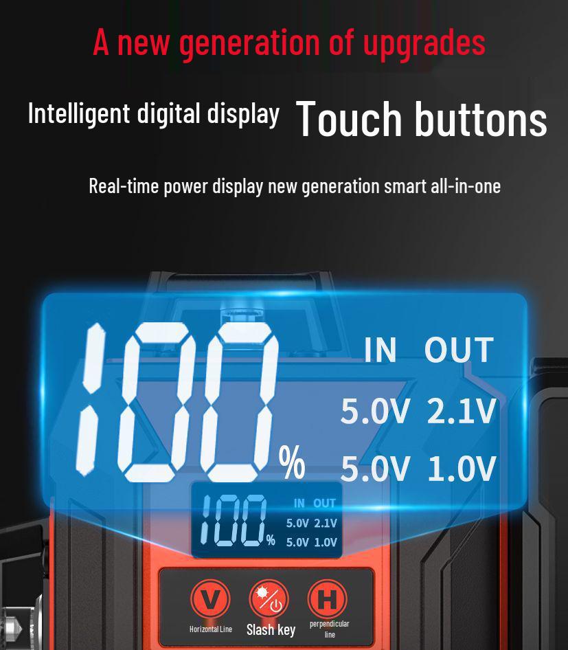 12-линейный высокоточный зеленый инфракрасный уровень с автоматическим креплением к наружной стене и самовыравниванием