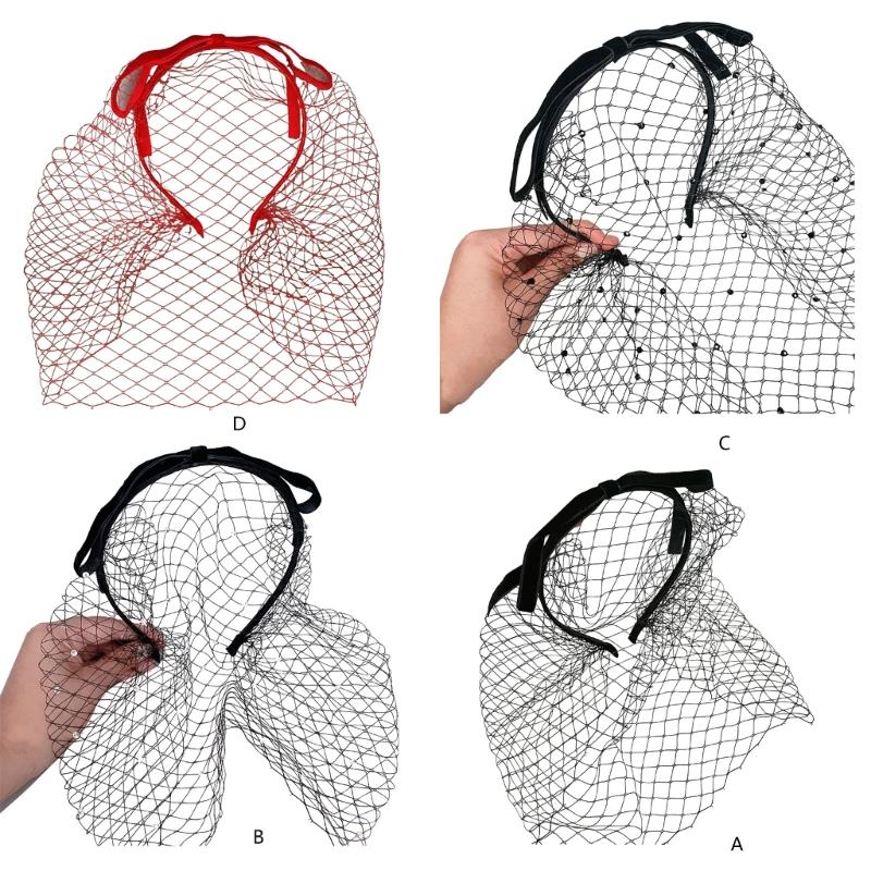 Элегантный ободок-вуаль для женщин 20-х годов, повязка на голову в стиле флэппер, нескользящая повязка-fascinator для маскарадов, официальных мероприятий