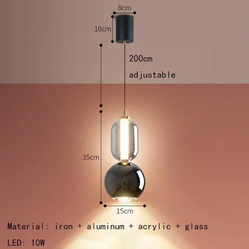 Подвесной светильник Nordic Minimalist Iron Glass Led, домашний декор, потолочная люстра, гостиная, столовая, подвесной светильник
