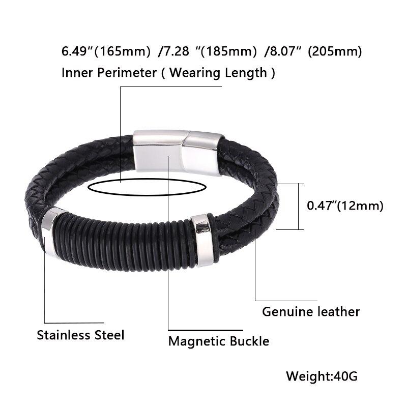 Модные настоящие плетеные панк-браслеты для мужчин, браслет с магнитной застежкой, плетеная многослойная кожаная упаковка, панк-ювелирные изделия для мужчин, подарок BB1071
