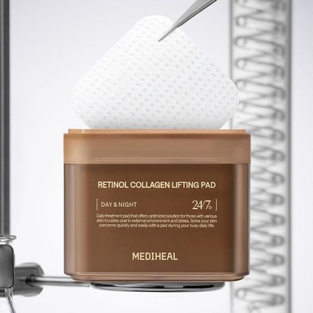 Mediheal Подтягивающая салфетка с ретинолом и коллагеном 180 мл (100 прокладок) – Укрепляющий уход, Поддержка эластичности, Корейский
