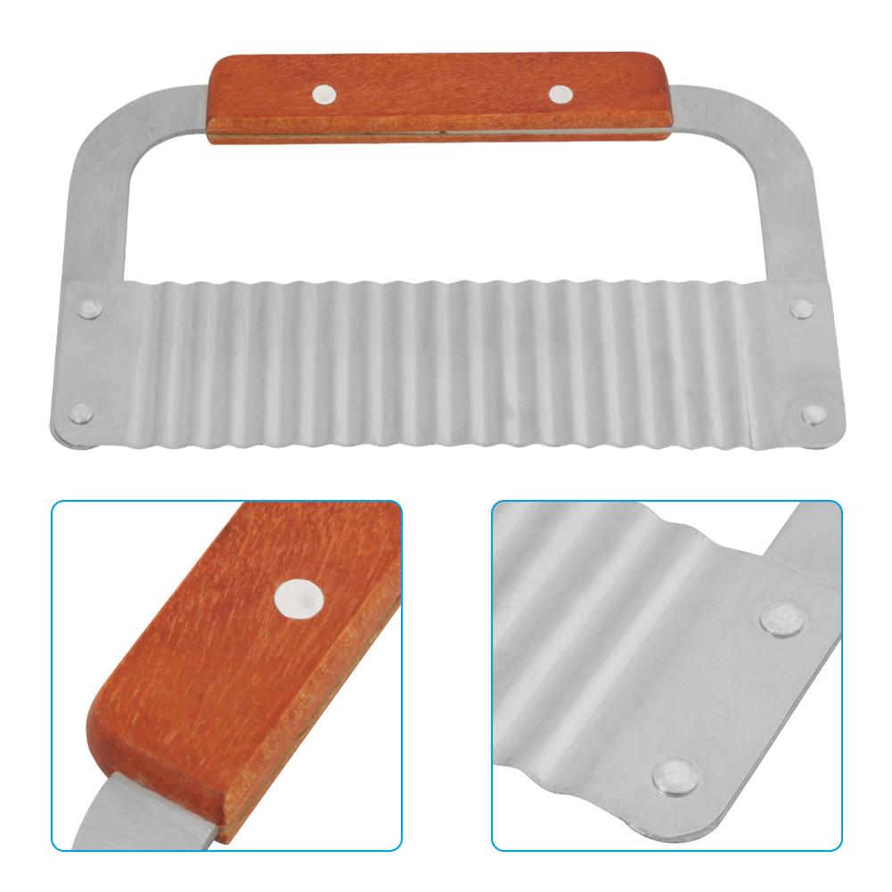 Soap Cutter, Wax Vegetable Cutter with Hardwood Handle Stainless Steel Crinkle Cutting Tool for Soap Vegetable Candle Cake Wavy r Tool