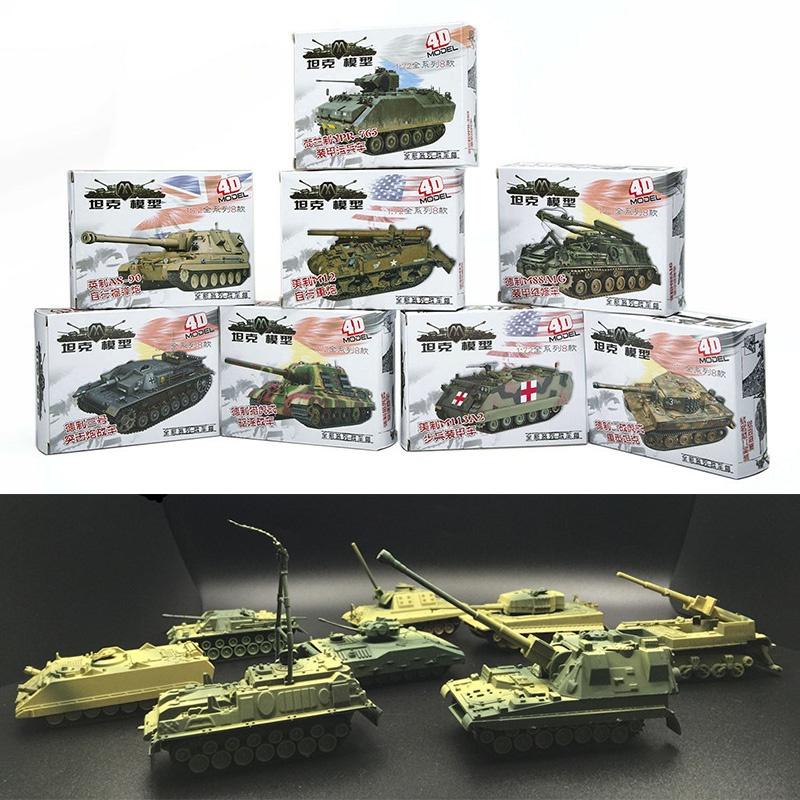 4d 172 8pcs Assemble Tank Heavy Weapons Armor Plastic Model Us  Kits Germany