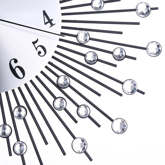 Fashion Rhinestone Inlaid 3D Silent Quartz Wall Clock Home Bedroom Hanging Decor