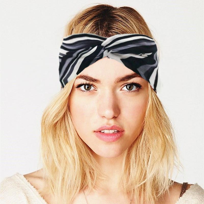 Bohemian Headband Women Boho Elastic Hairbands Sport Turban Head Wrap Cotton Bandage Beach Party Holiday Hair Accessories Fashion Summer